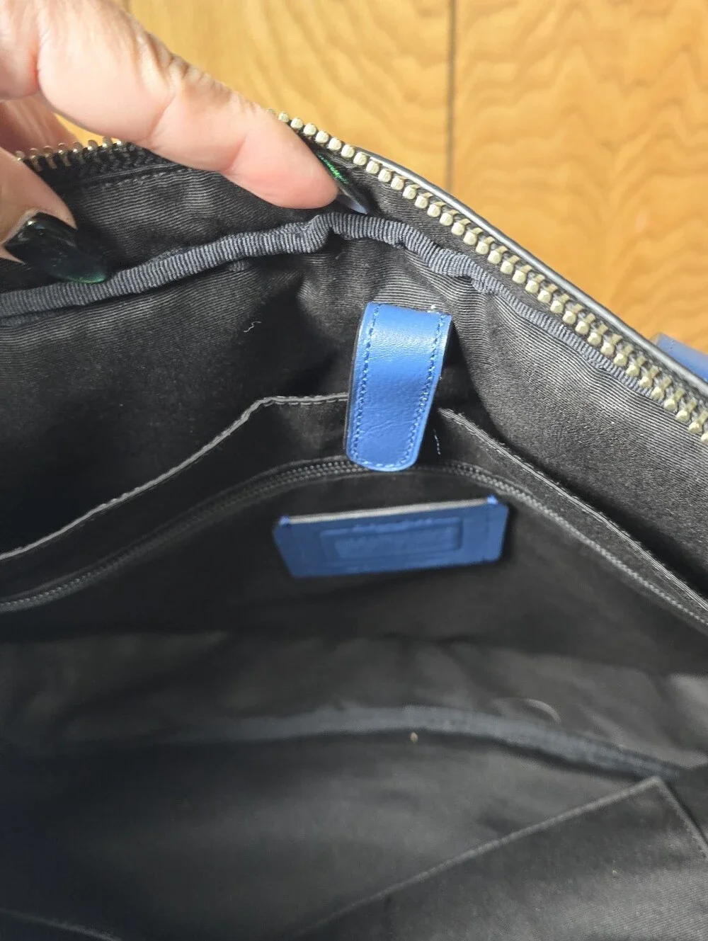 Coach Blue Leather Briefcase - Men's Convertible Messenger